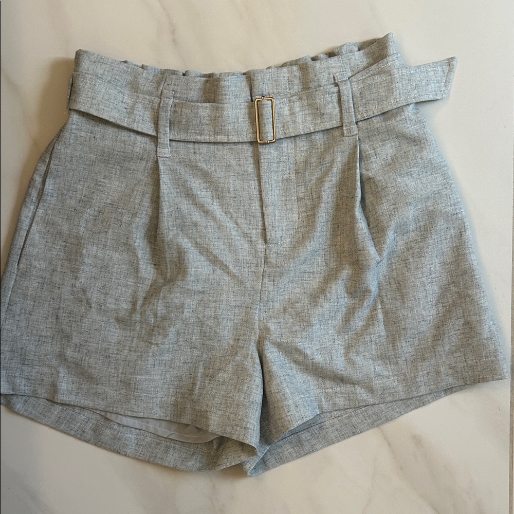 bishop + young High Waist Light blue/gray Shorts